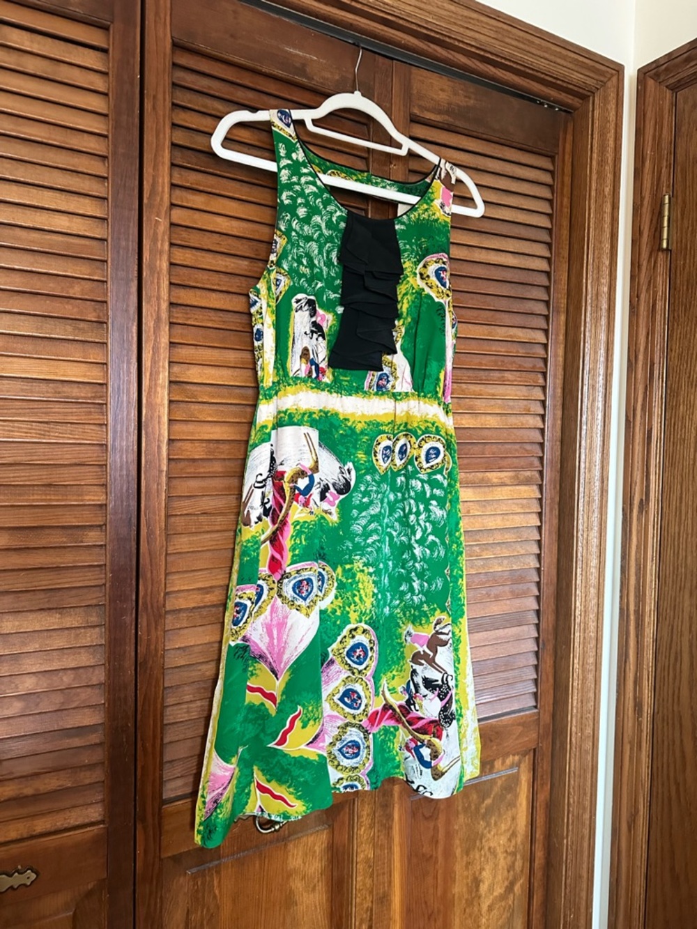Anthropologie Moulinette Soeurs carousel and horse silk dress size 6 - Picture 6 of 11